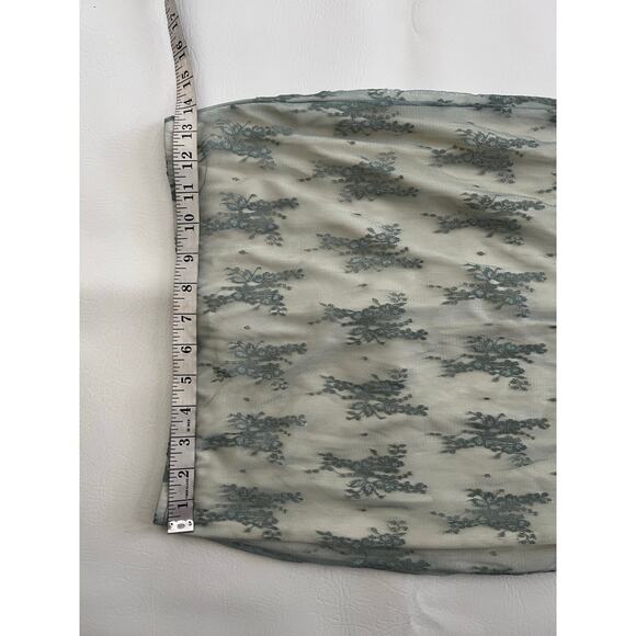 Love + Harmony teal green sheer‎ mesh maxi skirt size large whimsical fairy - Picture 7 of 8